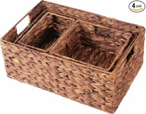 Set of 4 Wicker Storage Baskets PA22